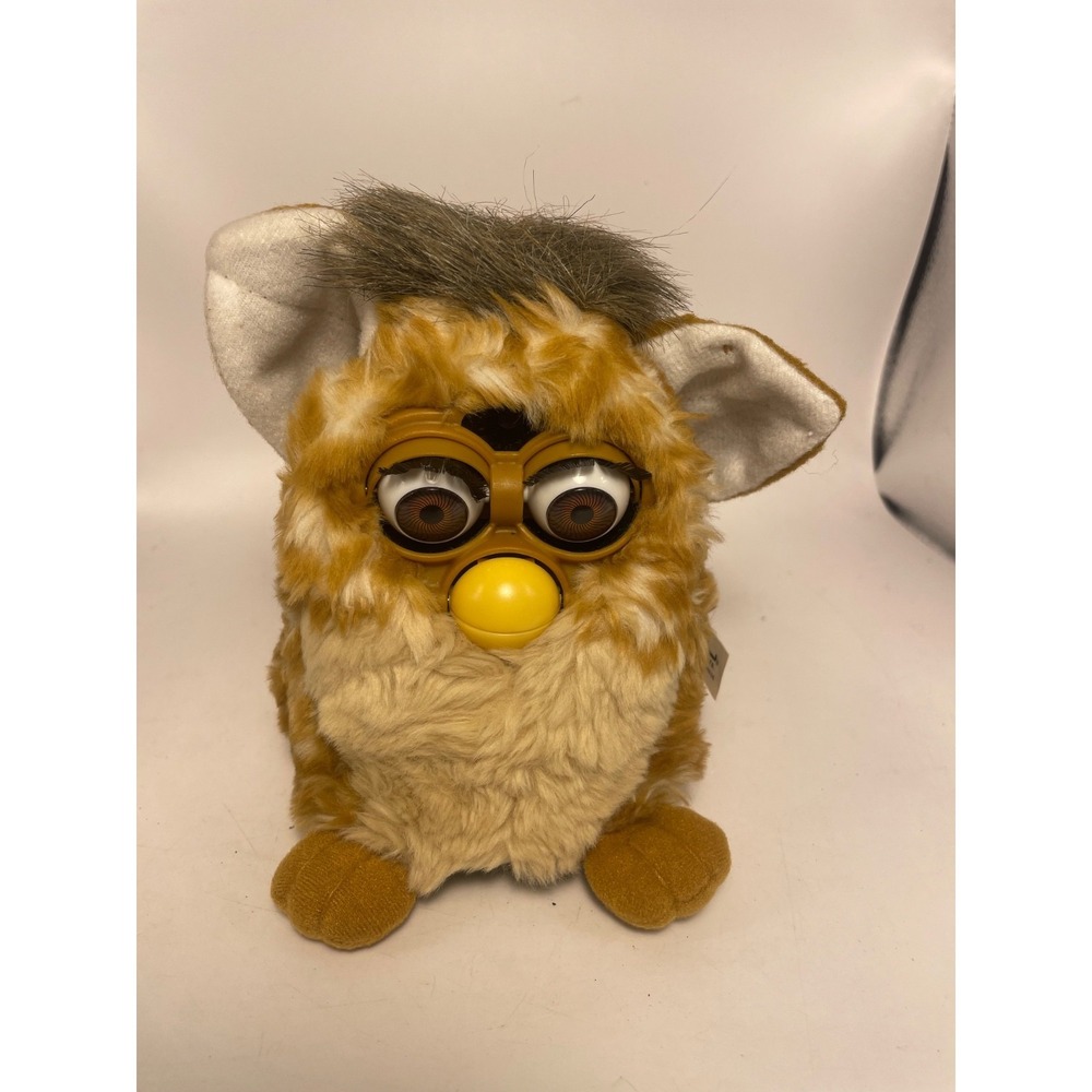 Vintage Furby 1998 Giraffe Print Brown Tan 70-800 Tiger Electronics, WORKING